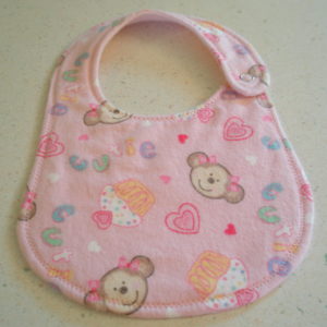 pink cupcake monkeys newborn bib